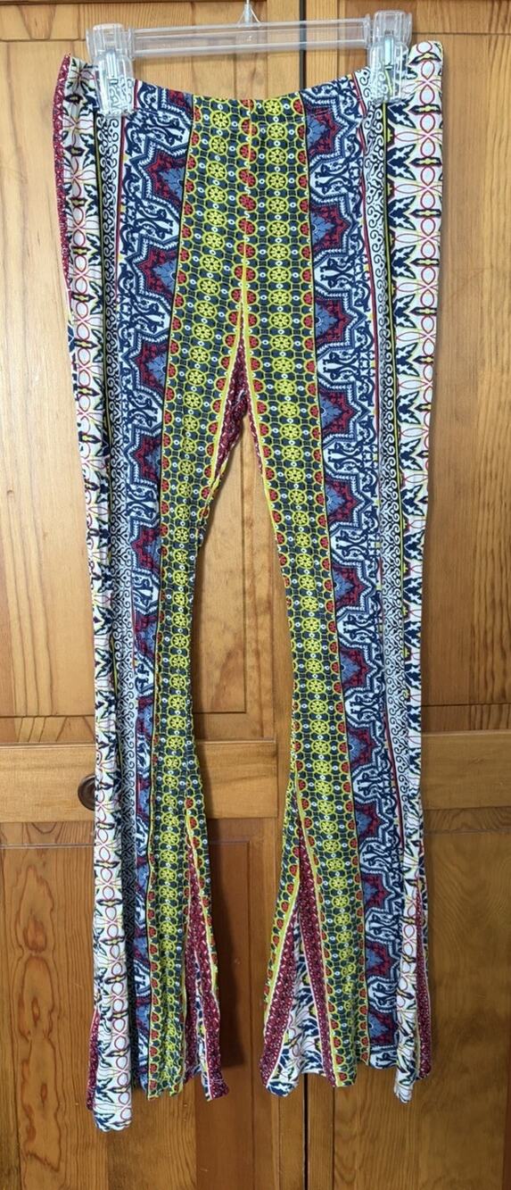 Women’s Raga Aztec Print Flared Festival Pants Size L